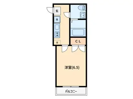 リグナム浦和常盤(1K/2階)の間取り写真