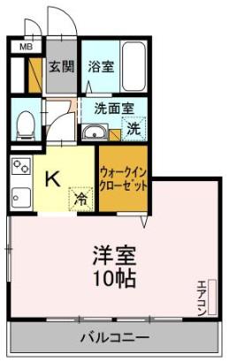 アルファタウン天王台A(1K/1階)の間取り写真