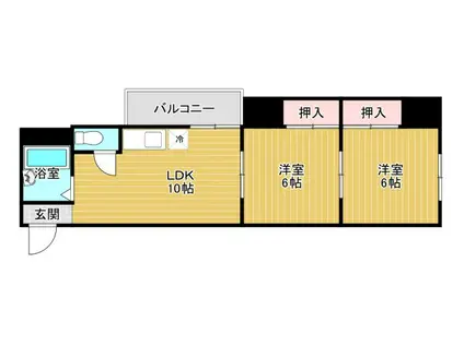 エクセルマンション桃谷(2LDK/5階)の間取り写真