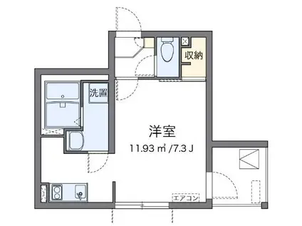 クレイノサンサーラ2(1K/4階)の間取り写真