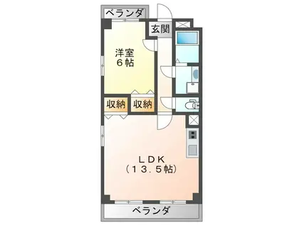 REBANGA武庫之荘(1LDK/4階)の間取り写真