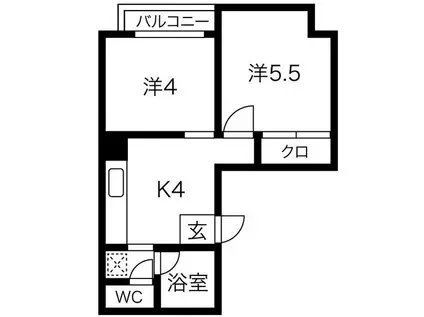 ストーク白菊(2K/3階)の間取り写真