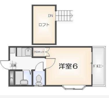 ルミエール庄町(1K/2階)の間取り写真