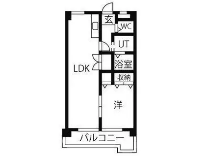 ヴィラ街苑(1LDK/4階)の間取り写真