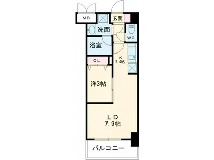 コンダクトレジデンスJINNOHARU(1LDK/10階)の間取り写真