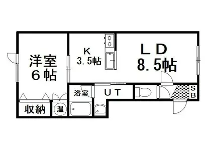 エクセルコート星ヶ浦(1LDK/1階)の間取り写真