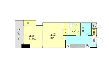 木下鉱産ビル(2K/5階)の間取り写真