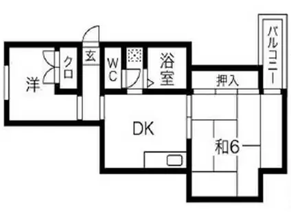 ソーシャル山本(2DK/2階)の間取り写真