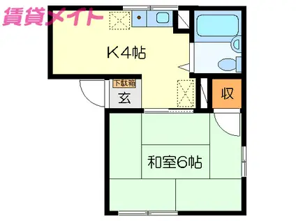 アーバン88(1K/2階)の間取り写真