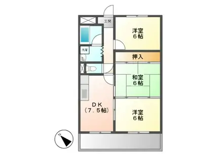 エスポア21(3DK/3階)の間取り写真