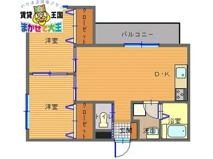 アミティ女神(2LDK/1階)の間取り写真