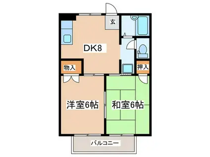 サマックスOHSAWA(2DK/2階)の間取り写真