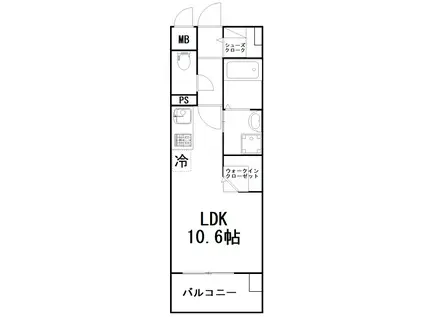 ノールエスト(ワンルーム/5階)の間取り写真