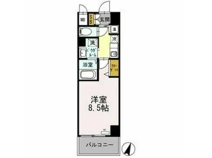 カスタリア三宮(ワンルーム/10階)の間取り写真