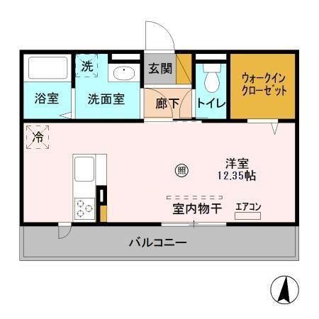 ディアコート(ワンルーム/3階)の間取り写真