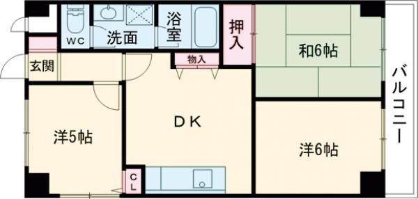 メモリー鳥栖(3DK/4階)の間取り写真
