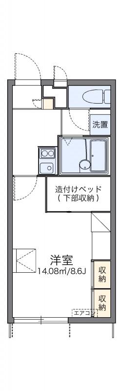 レオパレス稲荷町(1K/1階)の間取り写真