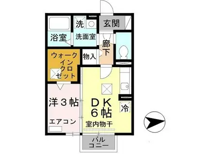 モナリエAN(1DK/1階)の間取り写真