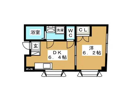 ガルダイヤ(1DK/3階)の間取り写真