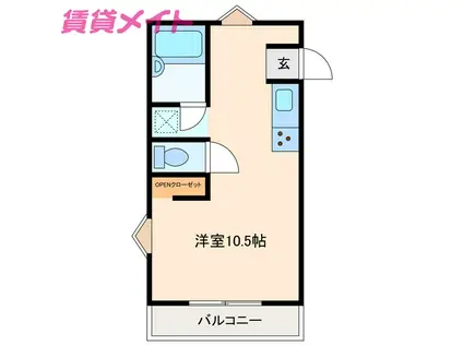 シェモア(ワンルーム/2階)の間取り写真