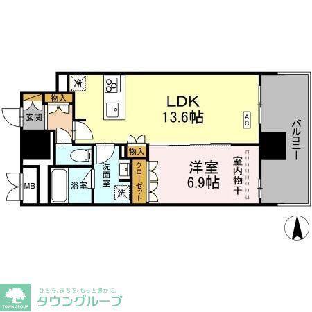 THE REJUVEPORT KISARAZU(1LDK/10階)の間取り写真