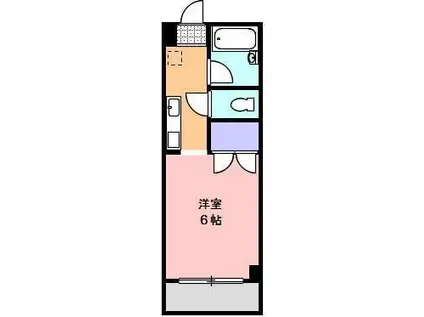 カレッジ三共 パートI(1K/2階)の間取り写真