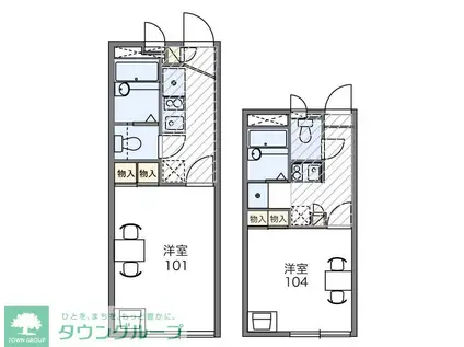 レオパレスルトレフル(1K/1階)の間取り写真