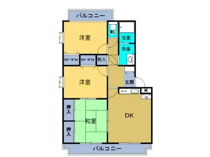 ユーミーアグリ・S(3LDK/2階)の間取り写真