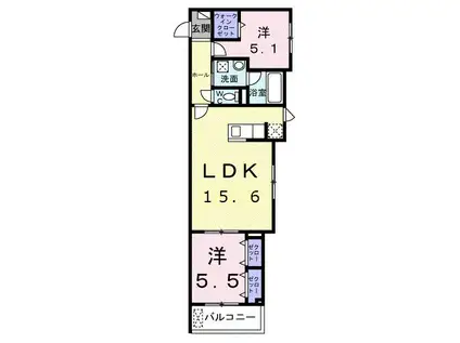 メイガーデン(2LDK/1階)の間取り写真