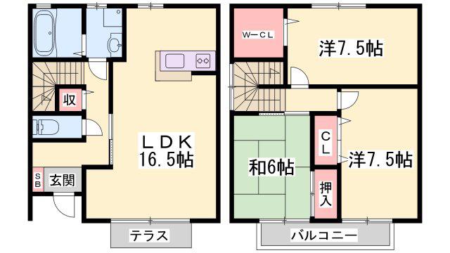 パークハイム壱番館 C棟(3LDK/1階)の間取り写真