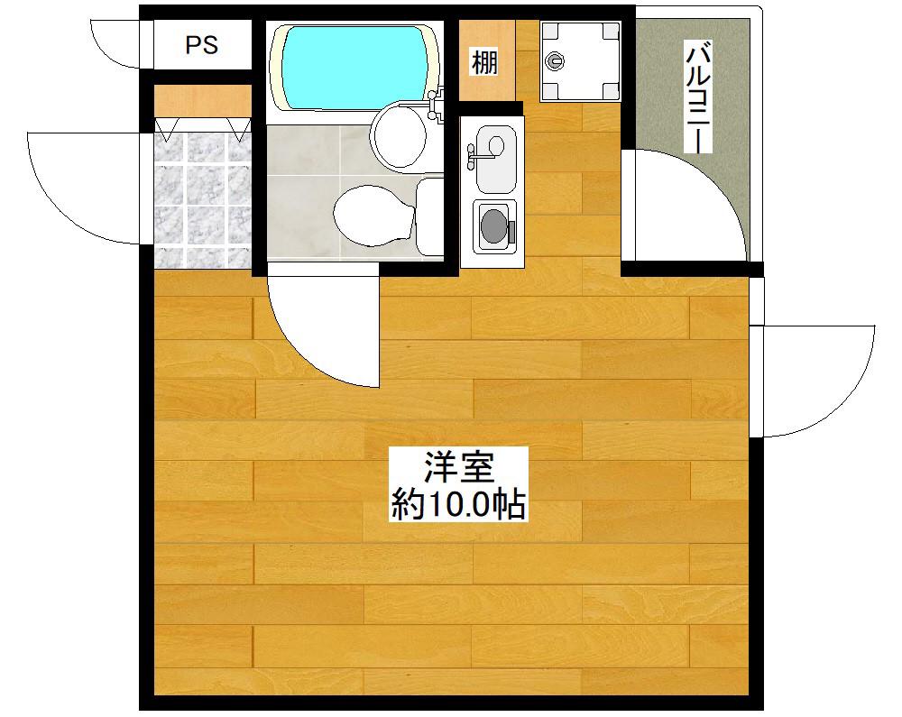 バトンルージュ(ワンルーム/3階)の間取り写真