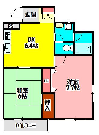 土居マンション(2DK/3階)の間取り写真