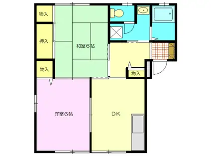 アネックス鎌倉(2DK/2階)の間取り写真