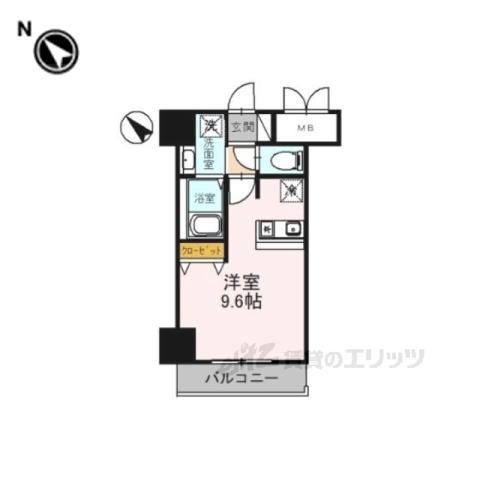 ONLYONE小花Ⅱ(ワンルーム/8階)の間取り写真