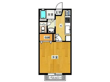 ジュネスNANBA(1K/2階)の間取り写真