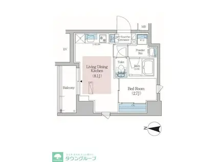 アーバネックス錦糸公園II(1LDK/12階)の間取り写真