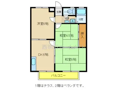 ハイツタケナカ(3DK/2階)の間取り写真