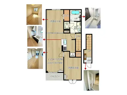 プレミアム27番館(2LDK/2階)の間取り写真