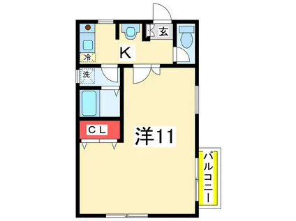 ファンテール(1K/1階)の間取り写真