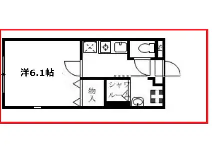 ウッドワーク(1K/4階)の間取り写真