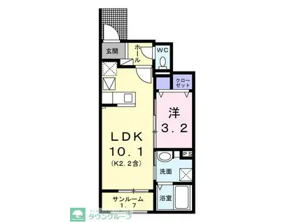 アルドーレ(1LDK/1階)の間取り写真