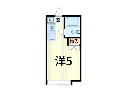 キャピタル青戸(ワンルーム/2階)の間取り写真