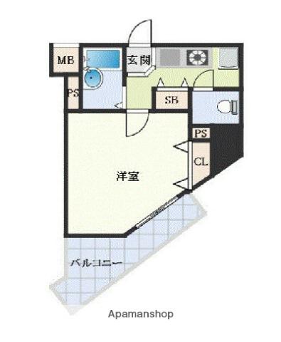 エンクレスト平尾(1K/8階)の間取り写真