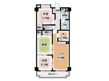 ビラ ヴェスタ(3LDK/3階)の間取り写真