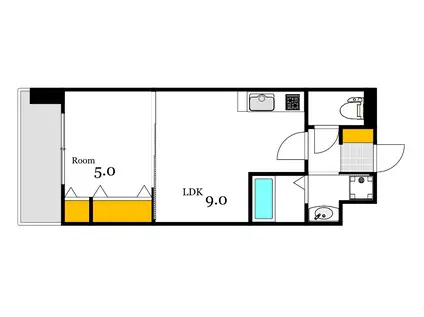 ISTYLE三篠(1LDK/3階)の間取り写真