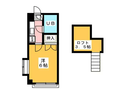 ジョイパレス平塚(1K/1階)の間取り写真