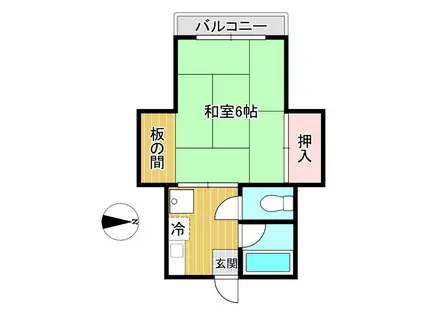 小山ハイツ(1K/2階)の間取り写真