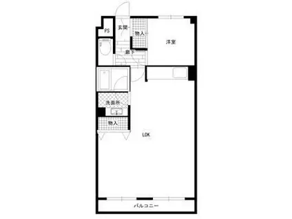 エスパシオ野並(1LDK/3階)の間取り写真