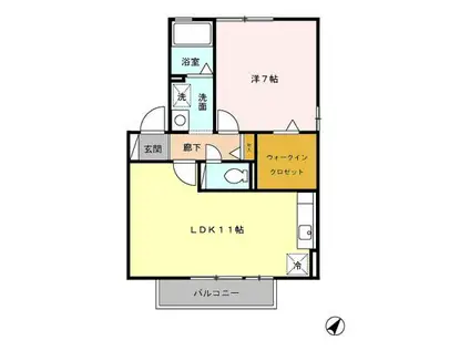 神立の杜 C(1LDK/2階)の間取り写真