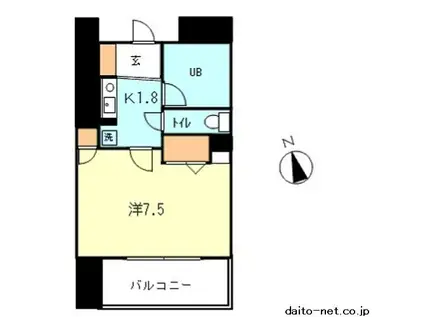 マイシティ・ビックバード(1K/8階)の間取り写真